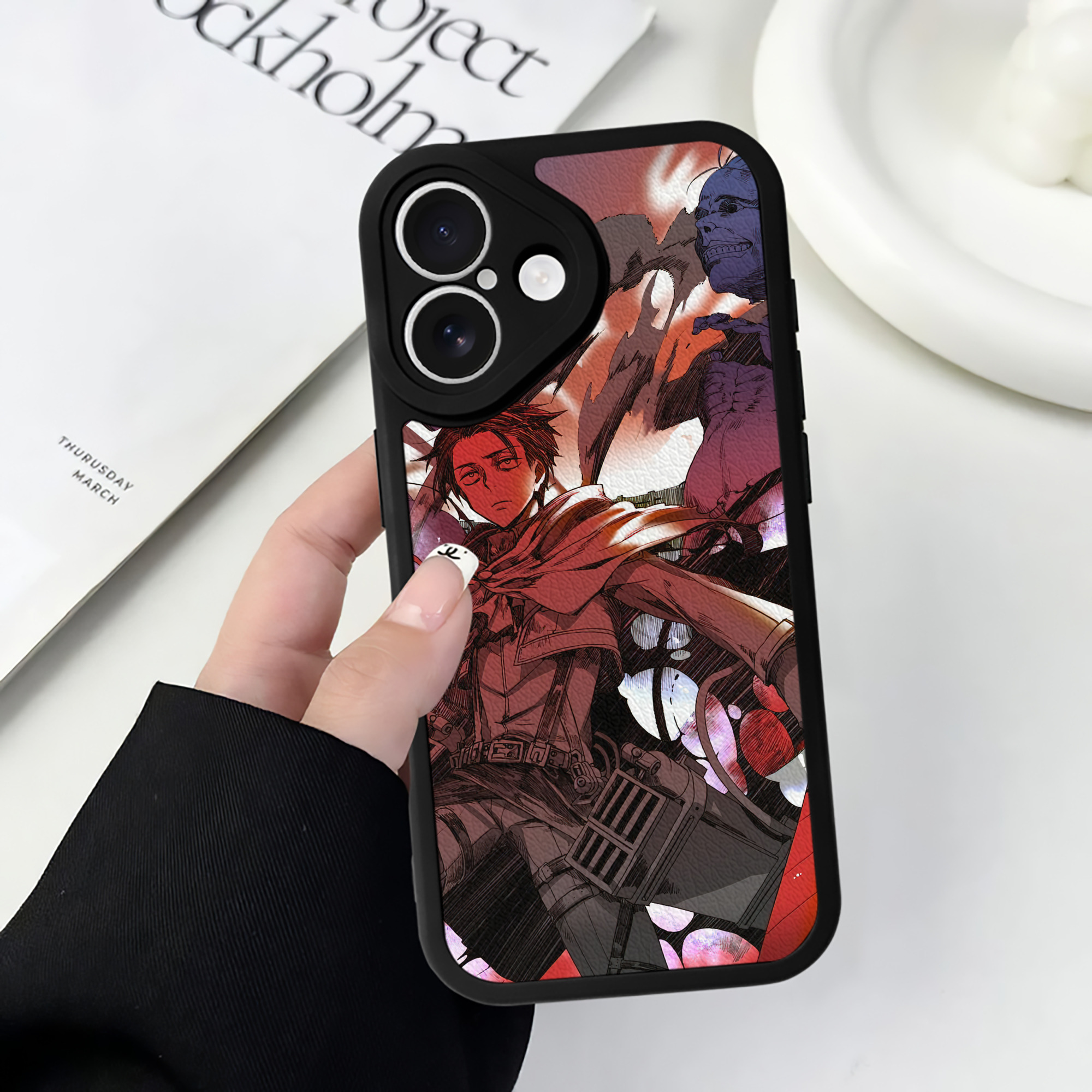 （画像用） 進撃の巨人 Attack on Titan 【iPhone 16シリーズ対応】シリコンスマホケース（レザー調） 材質：シリコン